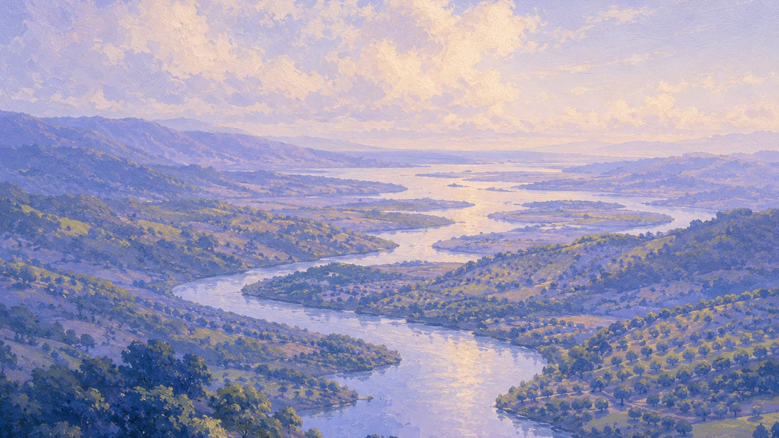 River terraces at dawn