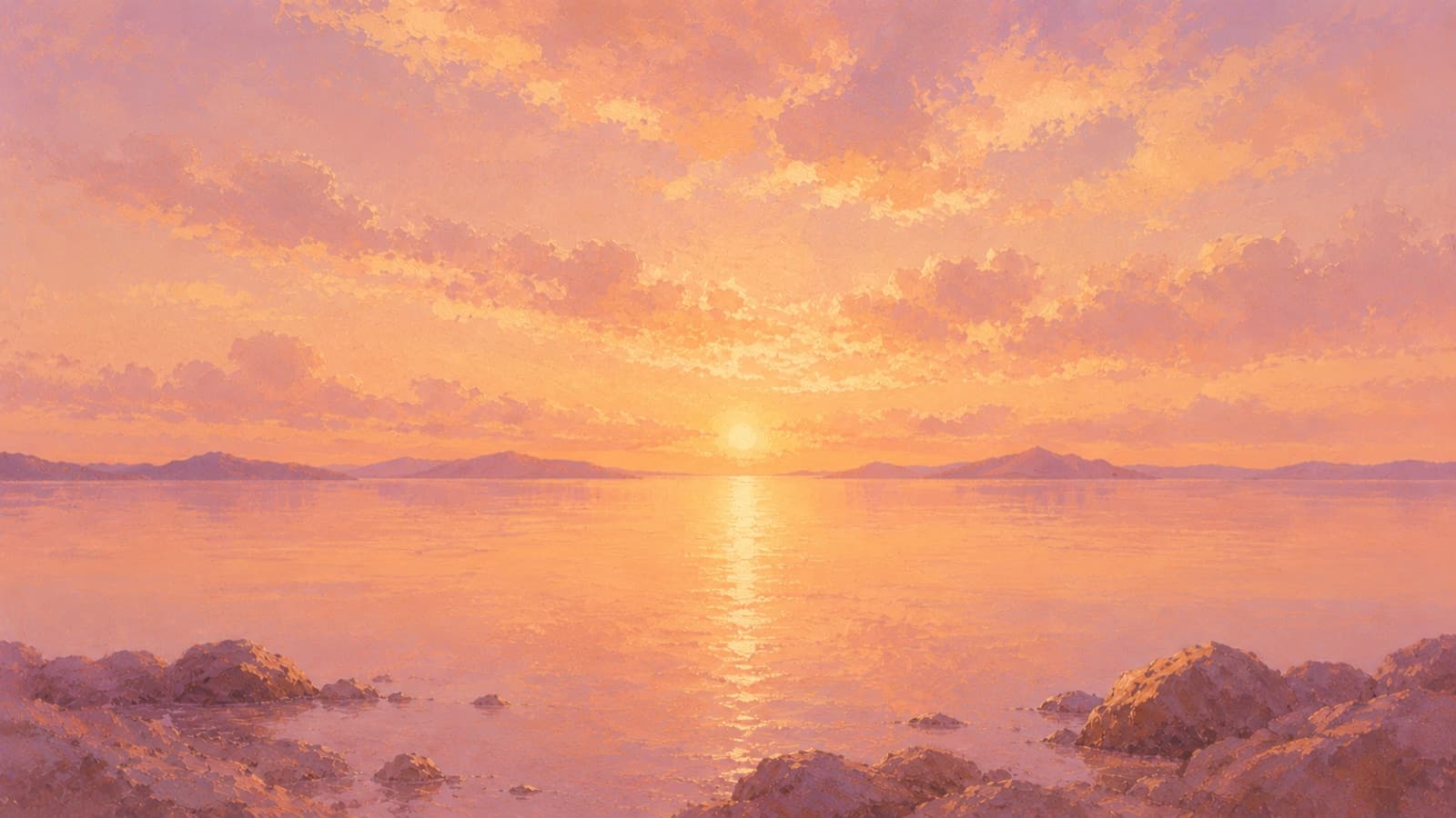Low sun over open water