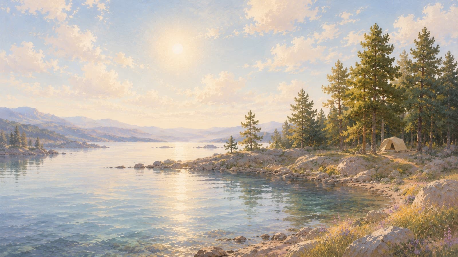 Turquoise cove at noon